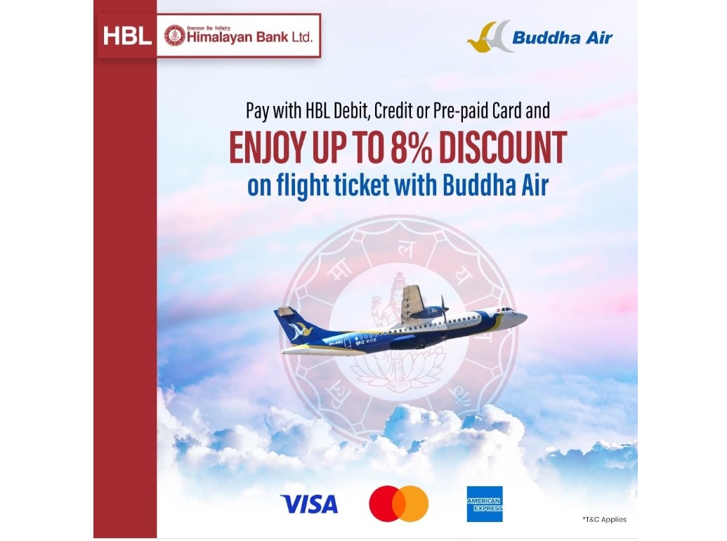 हिमालयन बैंकका ग्राहकलाई बुद्ध एयरमा विशेष छुट
