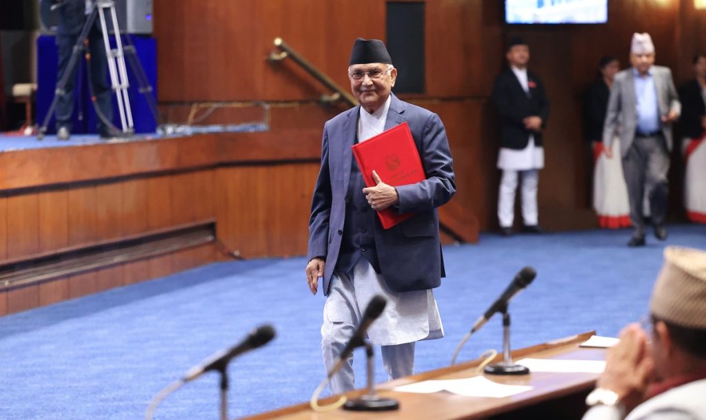 प्रतिनिधिसभाको बैठकमा आज प्रधानमन्त्री ओलीले सम्बोधन गर्दै