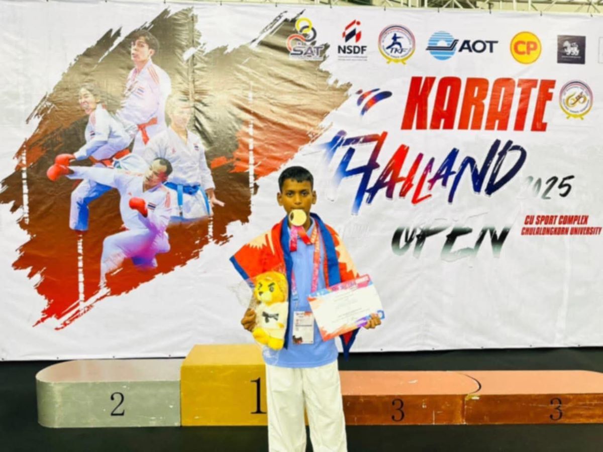 थाइल्यान्डमा आयोजित १४ वर्ष मुनीको कराँतेमा इटहरीका आशिष हरिजन तृतीय