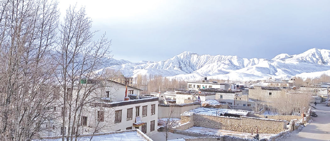 Late winter snowfall brings relief to farmers in upper Mustang