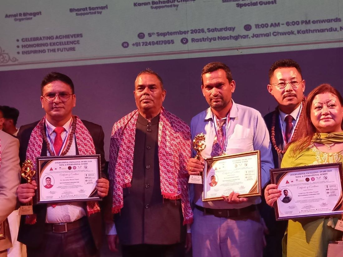 नेसनल प्याब्सन कोशी प्रदेश अध्यक्ष कमल खनाल ‘इन्टरनेसनल एक्सिलेन्स अवार्ड २०२६’ द्वारा सम्मानित